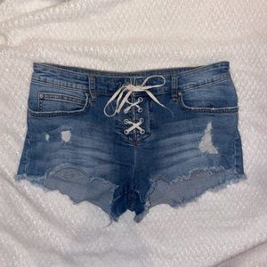 Billabong Lace Up Denim Shorts